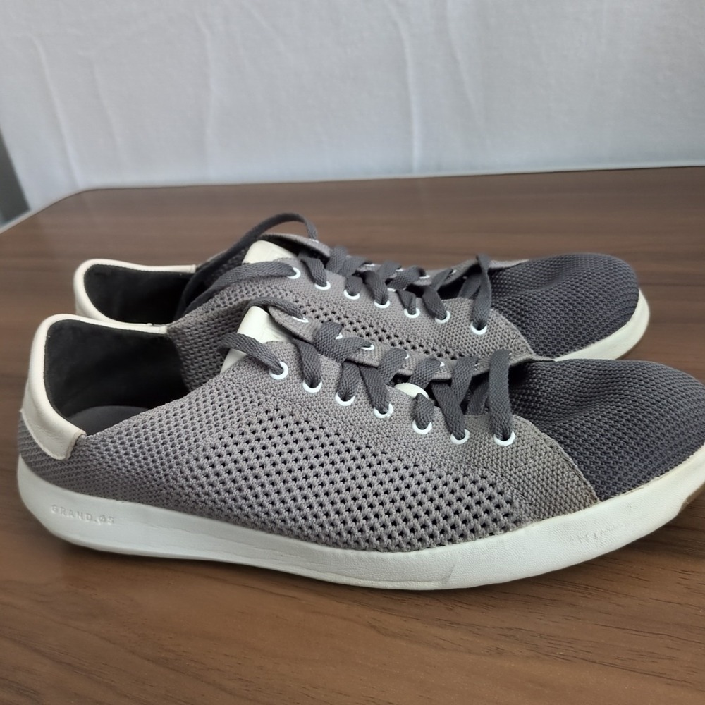 Cole Haan men's Grandprø Tennis Sneaker Magnet/White StitchLite Knit size 12M